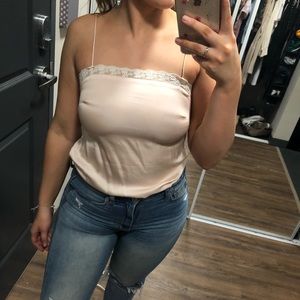 Cute lace and silk top